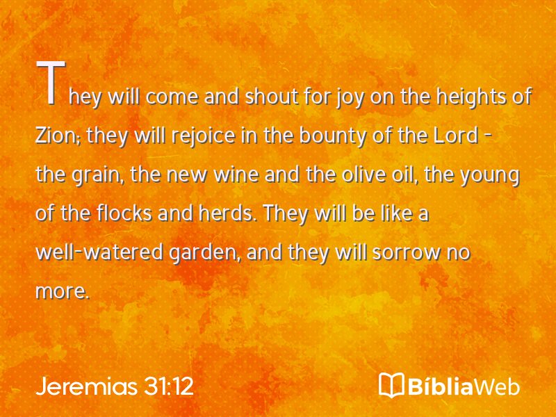 Jeremias 31:12 em imagem para compartilhar