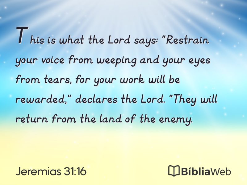 Jeremias 31:16 em imagem para compartilhar