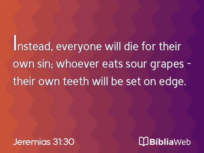 Jeremias 31:30 em imagem para compartilhar
