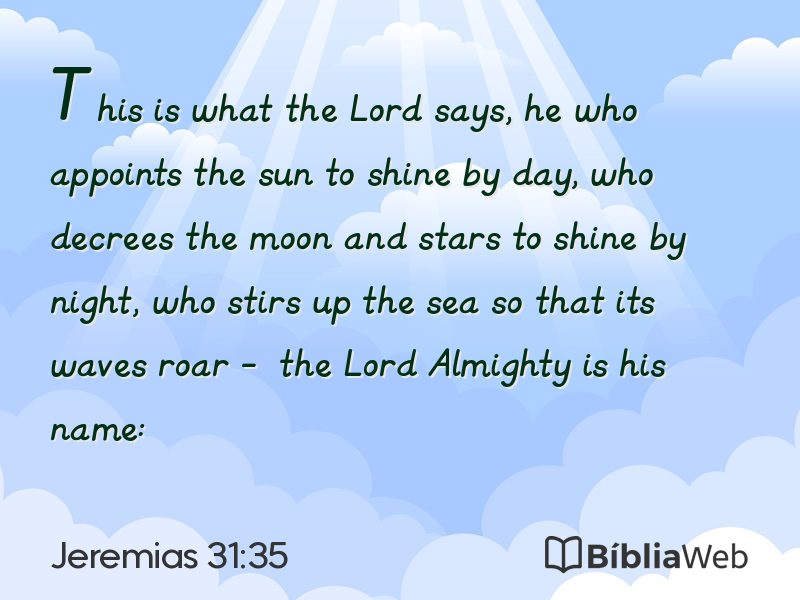 Jeremias 31:35 em imagem para compartilhar
