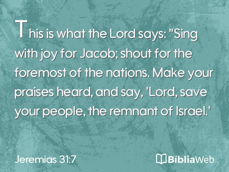 Jeremias 31:7 em imagem para compartilhar