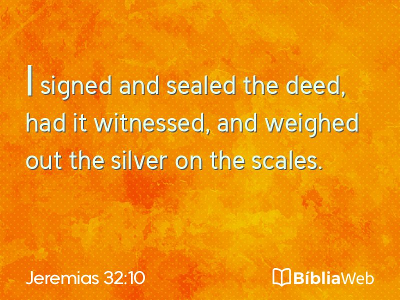 Jeremias 32:10 em imagem para compartilhar
