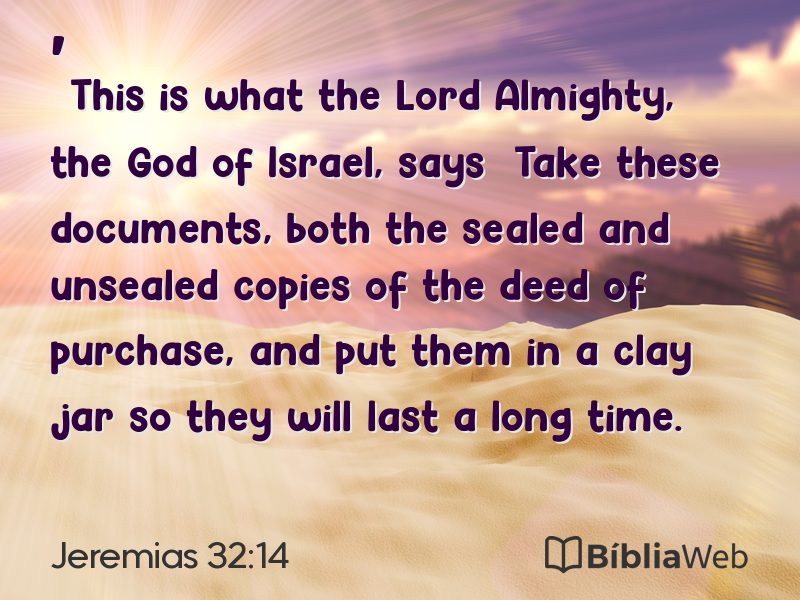 Jeremias 32:14 em imagem para compartilhar