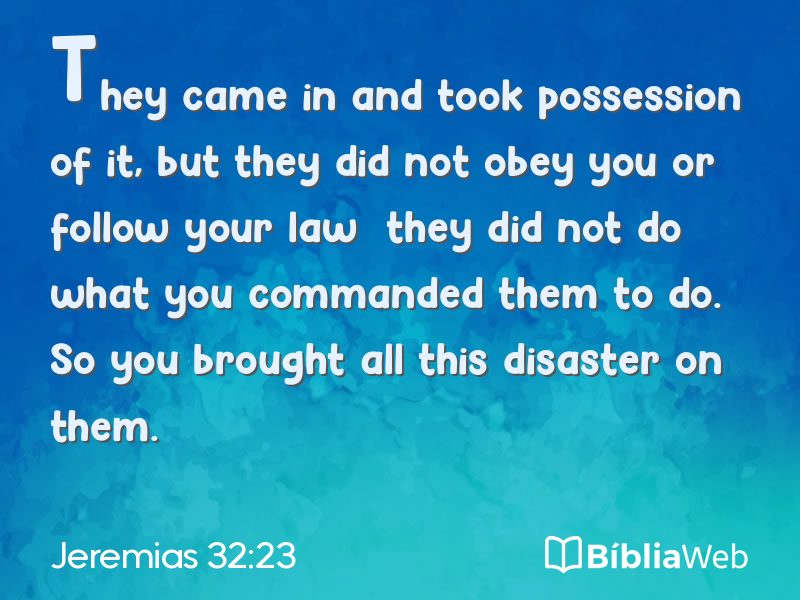 Jeremias 32:23 em imagem para compartilhar