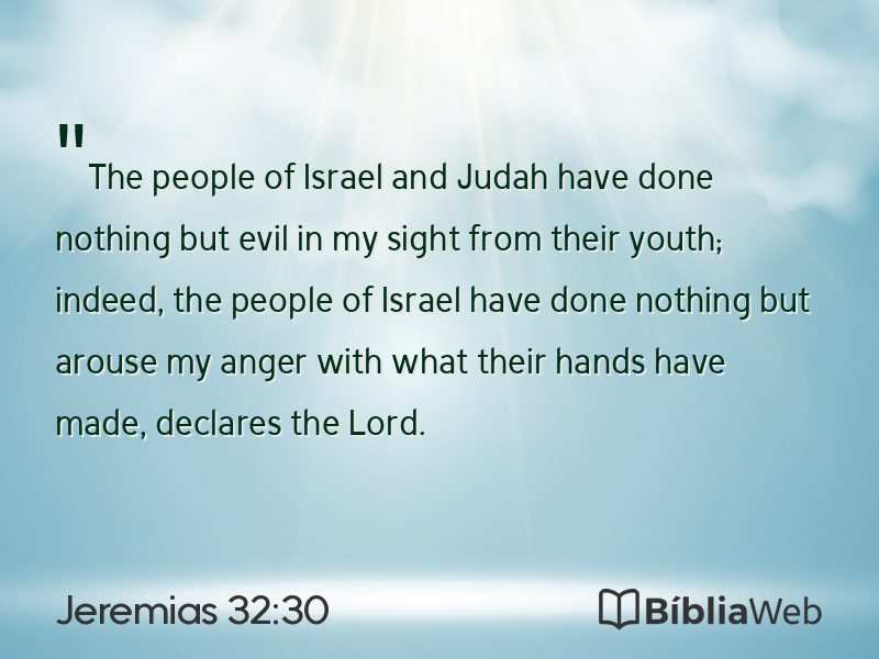 Jeremias 32:30 em imagem para compartilhar