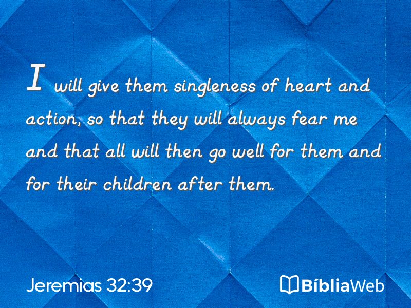 Jeremias 32:39 em imagem para compartilhar