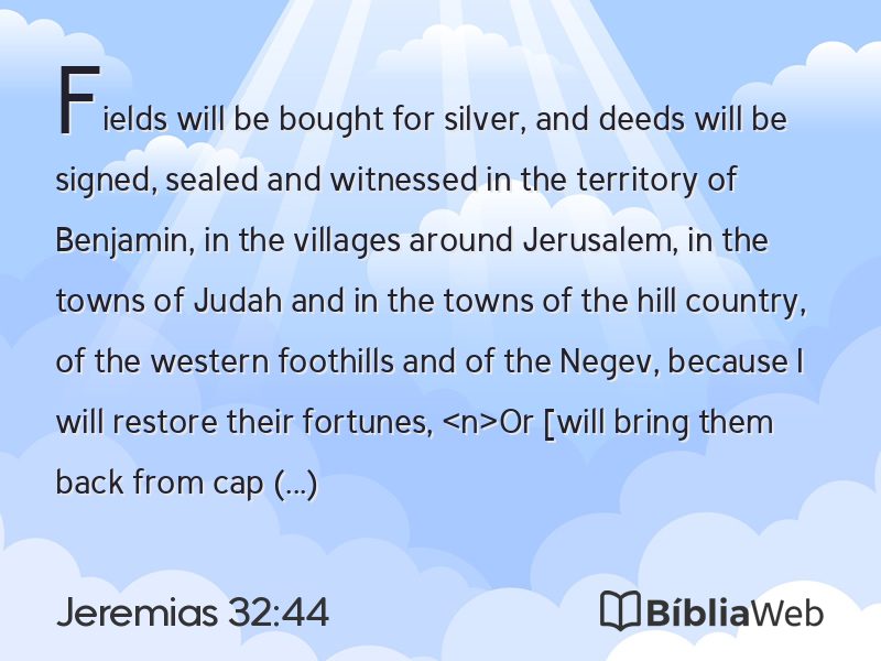 Jeremias 32:44 em imagem para compartilhar