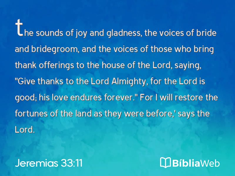 Jeremias 33:11 em imagem para compartilhar