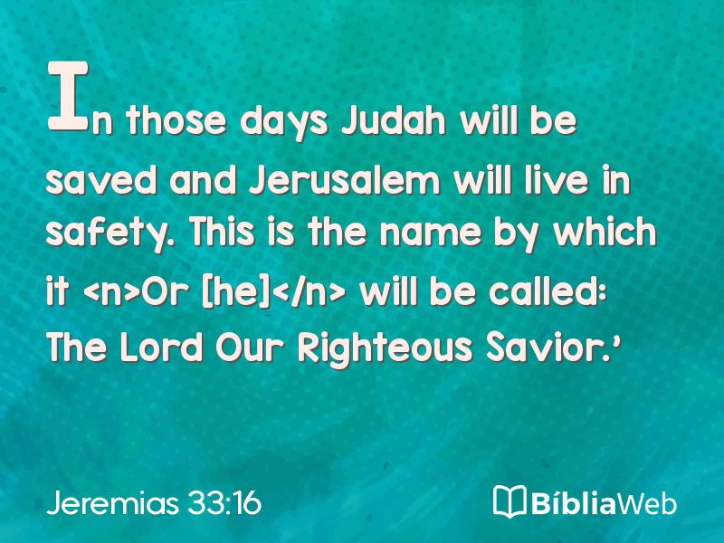 Jeremias 33:16 em imagem para compartilhar