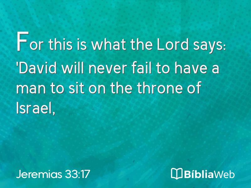 Jeremias 33:17 em imagem para compartilhar