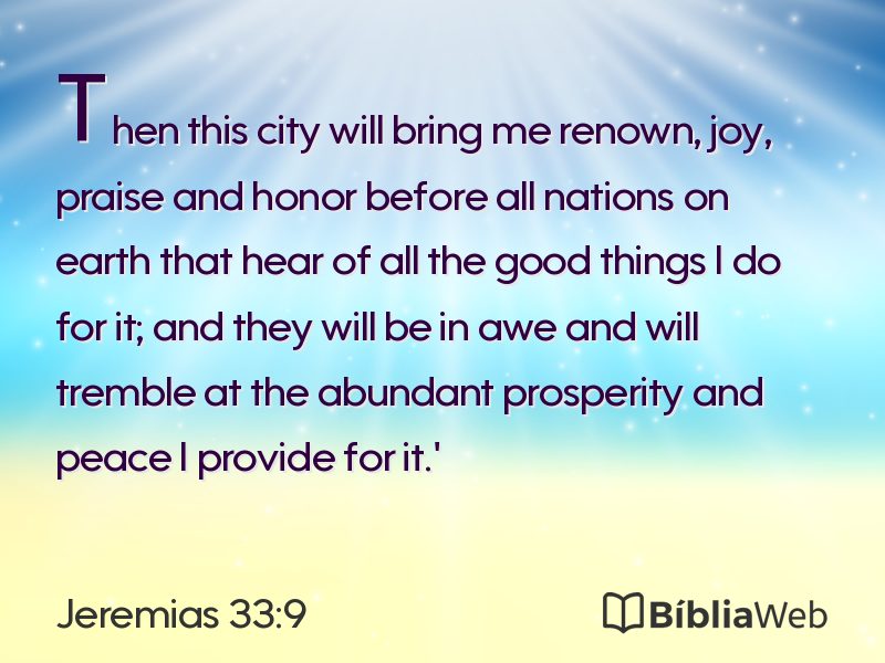 Jeremias 33:9 em imagem para compartilhar
