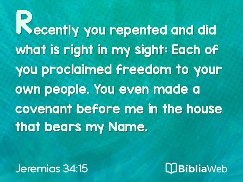 Jeremias 34:15 em imagem para compartilhar