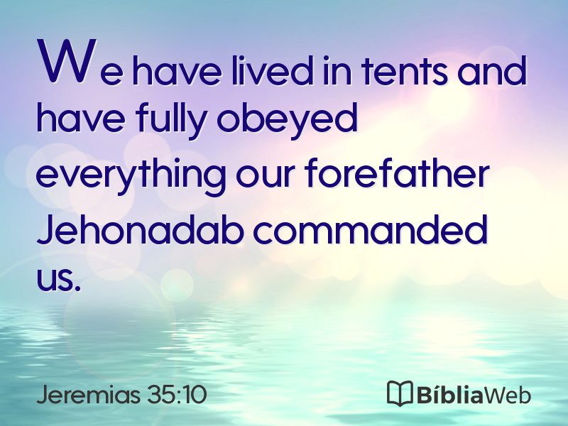 Jeremias 35:10 em imagem para compartilhar