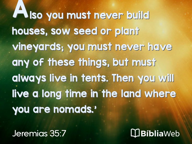Jeremias 35:7 em imagem para compartilhar