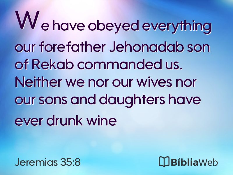 Jeremias 35:8 em imagem para compartilhar
