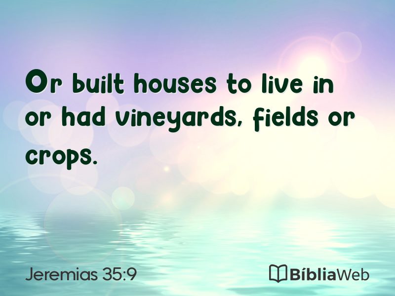 Jeremias 35:9 em imagem para compartilhar