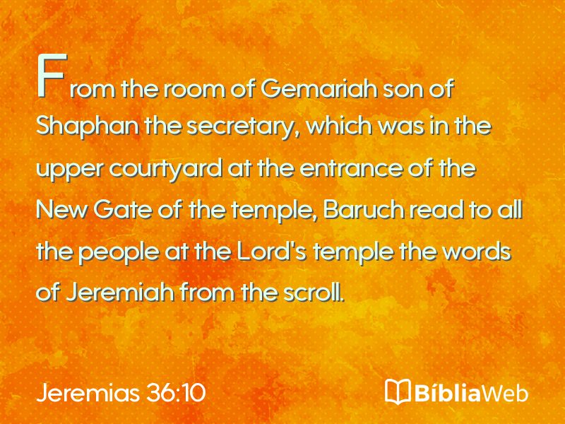 Jeremias 36:10 em imagem para compartilhar