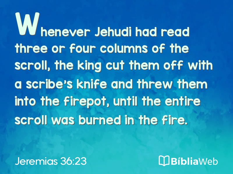 Jeremias 36:23 em imagem para compartilhar