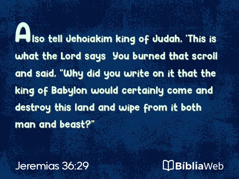 Jeremias 36:29 em imagem para compartilhar
