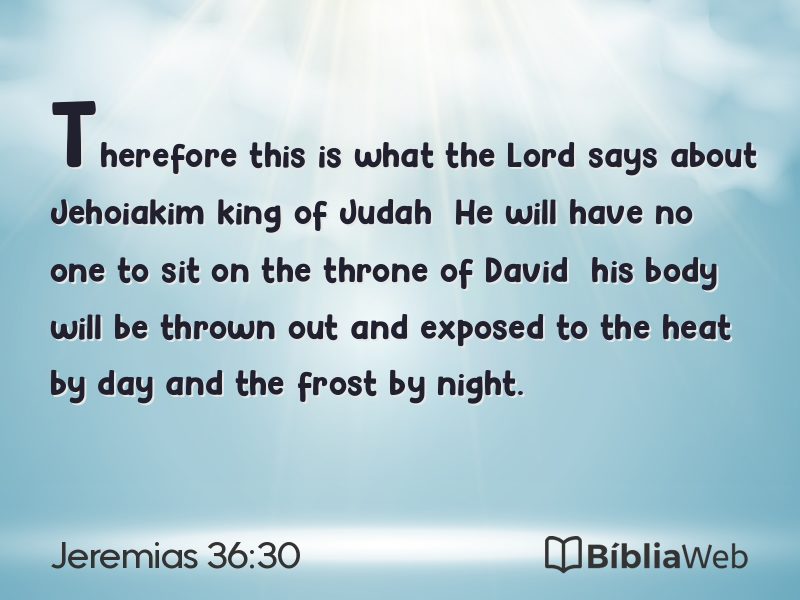 Jeremias 36:30 em imagem para compartilhar