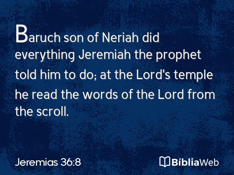 Jeremias 36:8 em imagem para compartilhar