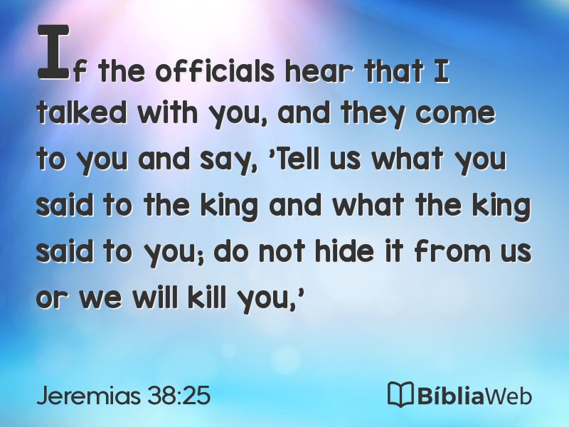 Jeremias 38:25 em imagem para compartilhar