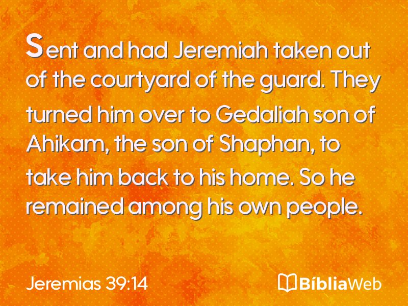 Jeremias 39:14 em imagem para compartilhar