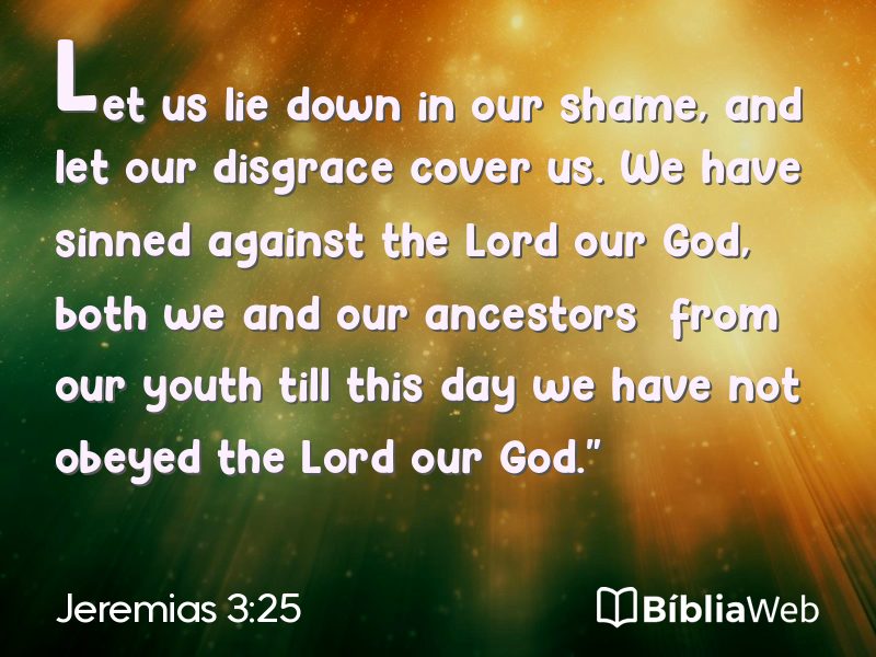 Jeremias 3:25 em imagem para compartilhar