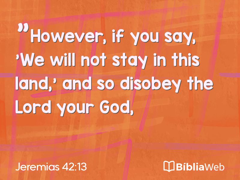 Jeremias 42:13 em imagem para compartilhar