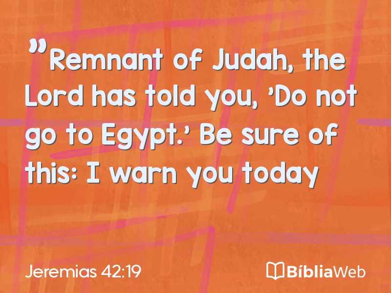 Jeremias 42:19 em imagem para compartilhar