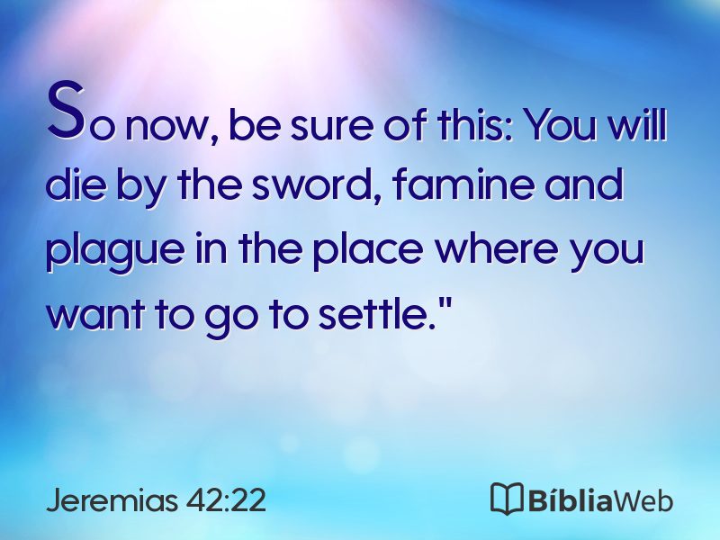 Jeremias 42:22 em imagem para compartilhar