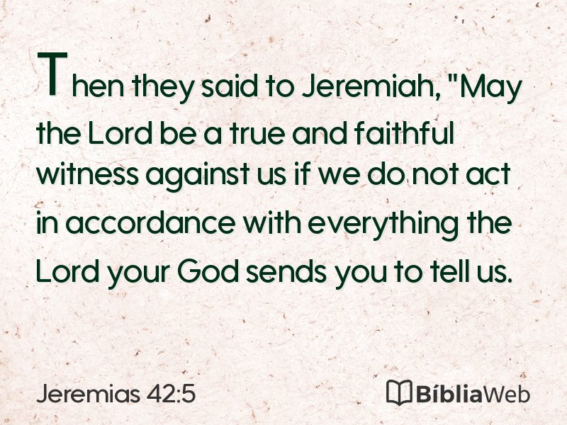 Jeremias 42:5 em imagem para compartilhar