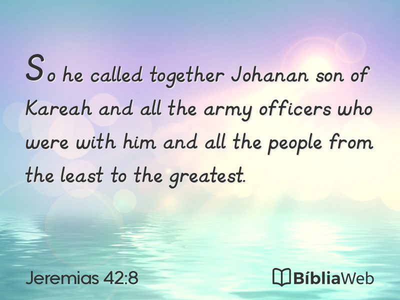 Jeremias 42:8 em imagem para compartilhar
