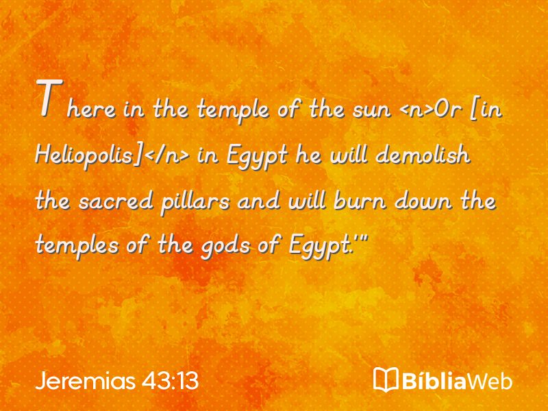 Jeremias 43:13 em imagem para compartilhar