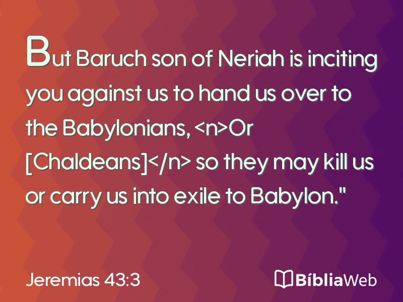 Jeremias 43:3 em imagem para compartilhar