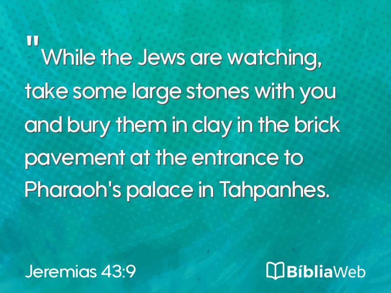Jeremias 43:9 em imagem para compartilhar