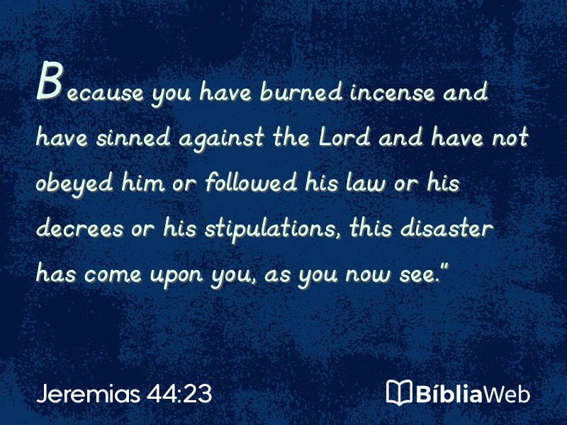 Jeremias 44:23 em imagem para compartilhar