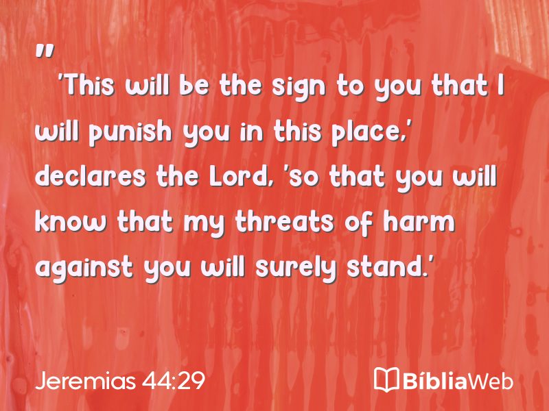 Jeremias 44:29 em imagem para compartilhar
