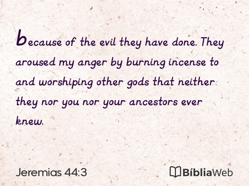 Jeremias 44:3 em imagem para compartilhar