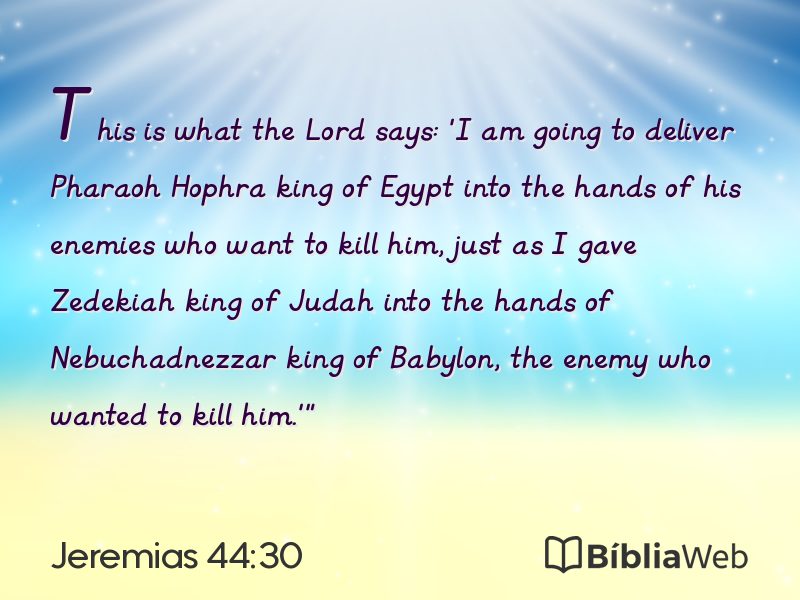 Jeremias 44:30 em imagem para compartilhar