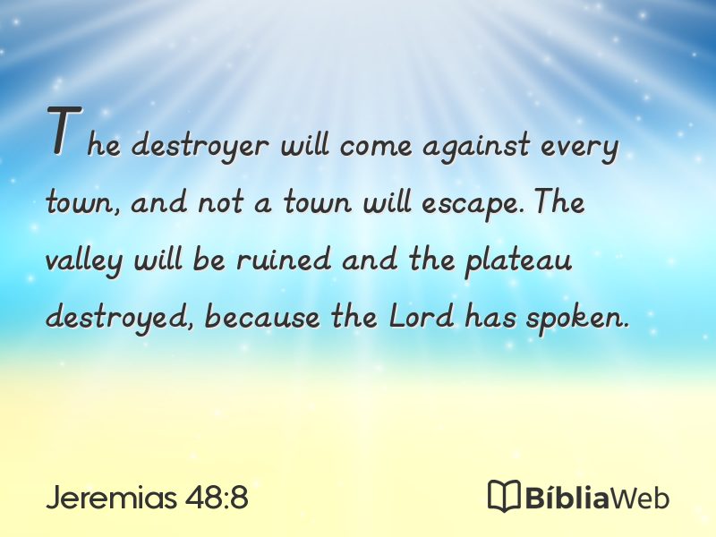 Jeremias 48:8 em imagem para compartilhar