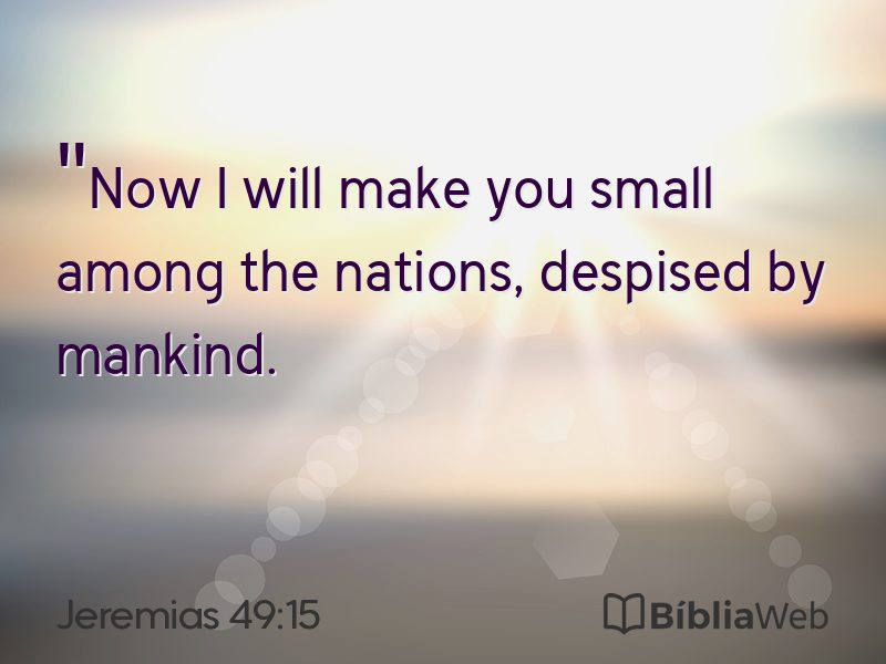 Jeremias 49:15 em imagem para compartilhar