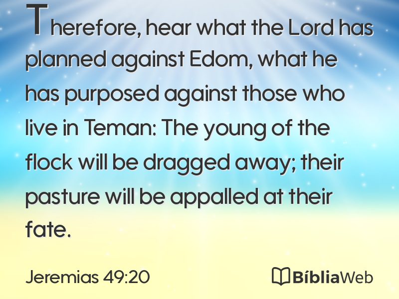 Jeremias 49:20 em imagem para compartilhar