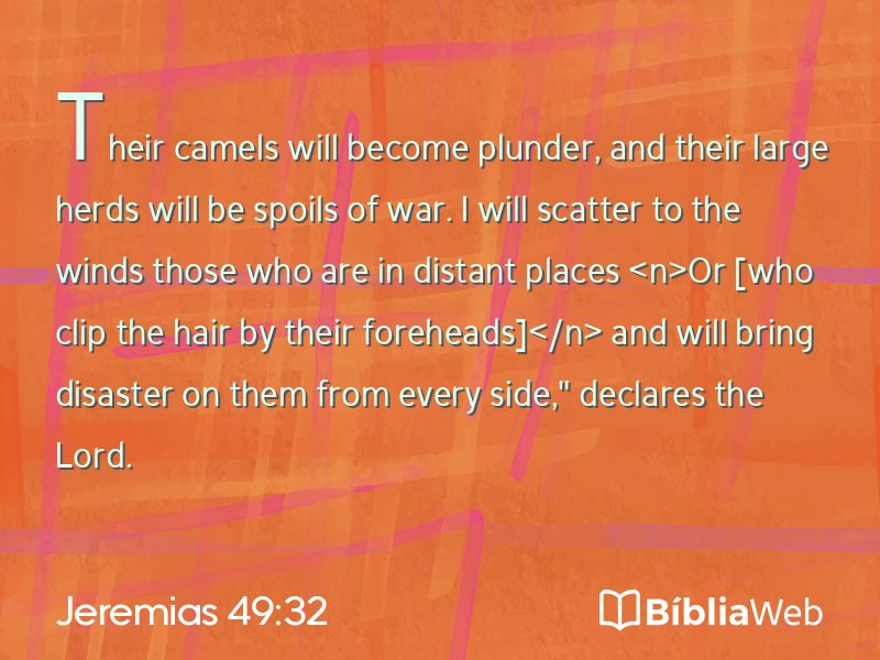 Jeremias 49:32 em imagem para compartilhar