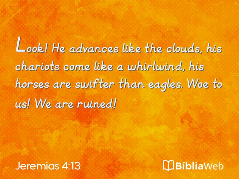 Jeremias 4:13 em imagem para compartilhar