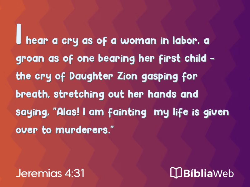 Jeremias 4:31 em imagem para compartilhar