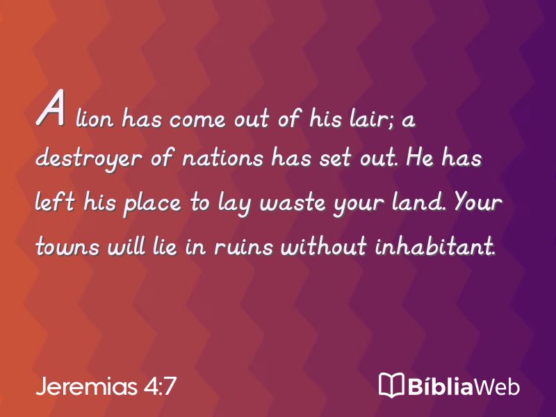Jeremias 4:7 em imagem para compartilhar