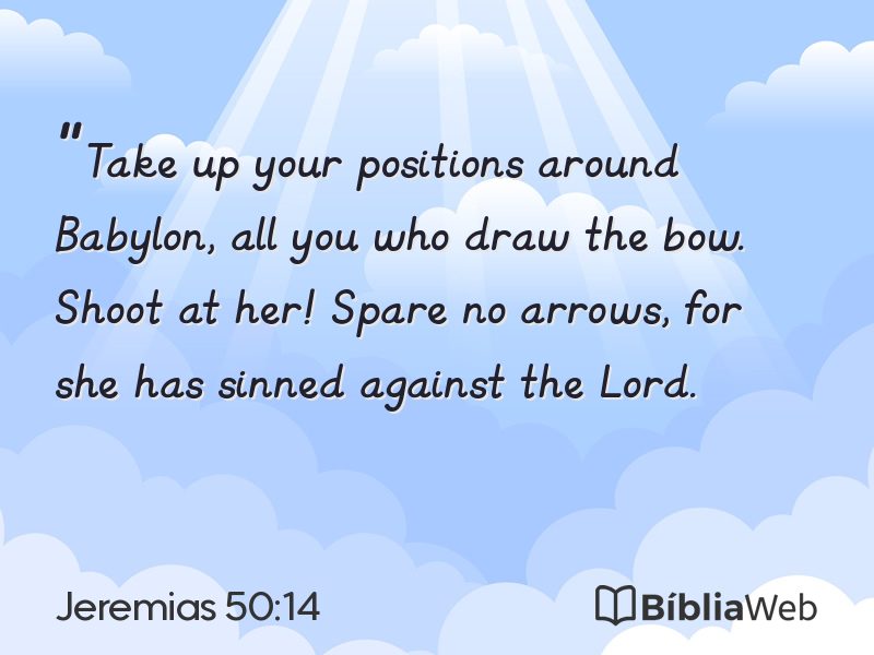 Jeremias 50:14 em imagem para compartilhar