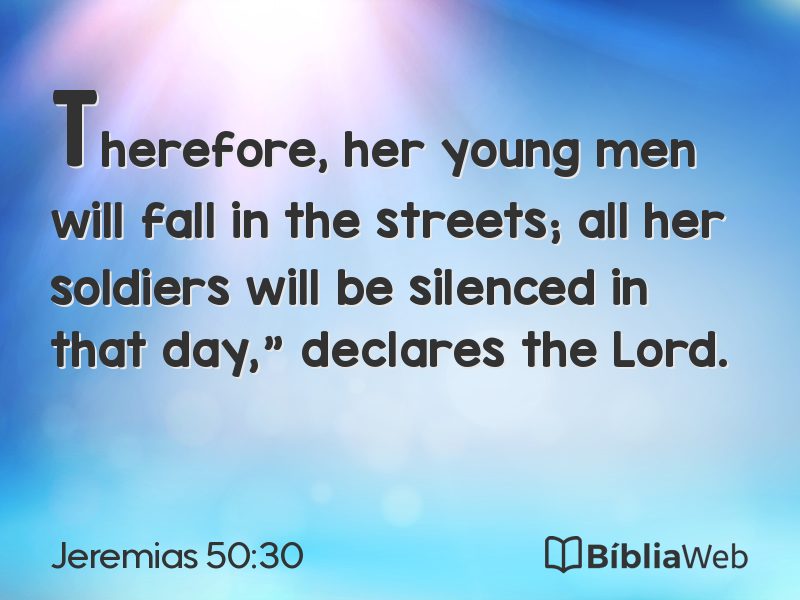 Jeremias 50:30 em imagem para compartilhar