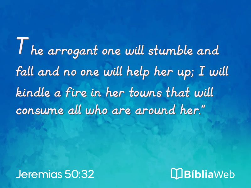 Jeremias 50:32 em imagem para compartilhar